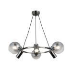 Svietidlo Zerde 3+3 Ø 67 cm čierna-chrómová 6-pl.