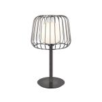 Stolová lampa Ladore s klietkou, čierna-chrómová