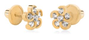 Brilio Kytičkové náušnice zo žltého zlata so zirkónmi 14/182.711/17ZIR