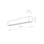 Rovné nástenné svietidlo S, 62 cm, biele