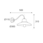 Nástenné svetlo Patio 1690, starožitná mosadz