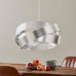 Závesné svetlo Pura so strieborným listom, 60 cm, 3x E27