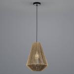 Lanové závesné svetlo z papiera, hnedé, Ø 33 cm