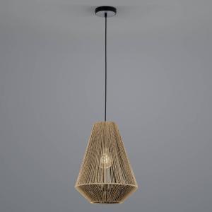 Lanové závesné svetlo z papiera, hnedé, Ø 33 cm