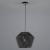 Lanové závesné svetlo z papiera, čierne, Ø 40 cm