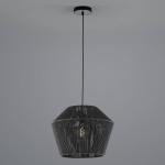 Lanové závesné svetlo z papiera, čierne, Ø 40 cm