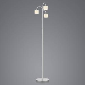 Stojacia lampa Mila LED, nikel/opálové sklo, tri svetlá