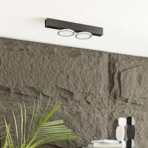 Stropné svietidlo Lucande Kellino, 2 svetlá, čierne