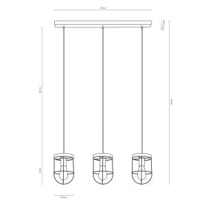 Závesné svietidlo Envostar Neptuna, trojsvetelné lineárne