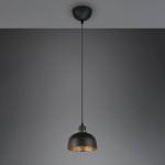 Závesné svietidlo Punch čierne/zlaté jedno svetlo Ø 18 cm