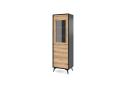 Expedo Vitrína LIMON W54, 53,5x178,1x39, dub evoke/čierna