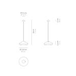 Zafferano Pina 3K nabíjateľná stolová lampa fólia meď