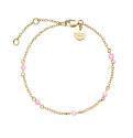 Rosefield Pôvabný pozlátený náramok s ružovými korálkami Essentials JBPSG-J813