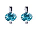 CRYSTalp Módne náušnice s modrým kryštálom Simply 42204.AQU.R