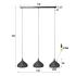 Závesné svietidlo Punchray, trojsvetelný lievik