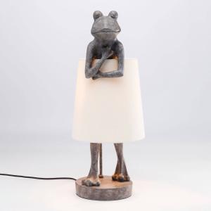 KARE Stolná lampa Animal Frog sivá