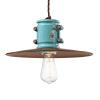Nicolo vintage závesné svetlo v tyrkysovej farbe