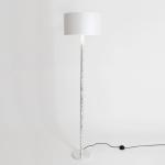 Stojacia lampa Cancelliere Rotonda hodváb biela/strieborná