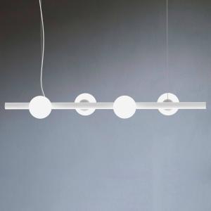 Cínové závesné svietidlo štyri svetlá biela