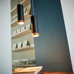 Závesné svietidlo LED PHEB, čierna/dub