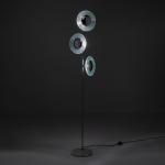 Stojacia lampa KARE Ufo Tre, trojsvetlá, strieborná
