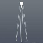 GRUPA Model M2 LED stojacia lampa biela, čierny kábel