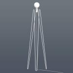 GRUPA Model M2 LED stojacia lampa biela, biely kábel