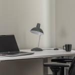 Vintage stolová lampa Lindby Jamelia, oceľ, sivá