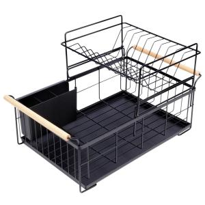 Odkvapkávač na riad kovový Vilde 229094, čierny