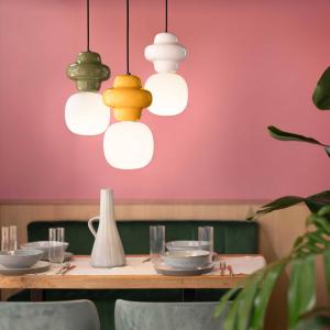 Závesná lampa Copacabana, krémová