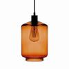 Závesné svetlo so skleneným tienidlom jantárovej farby Ø 17 cm