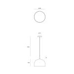 Hrnčekové závesné svetlo, krémovo biele s chrómovými detailmi Ø28cm