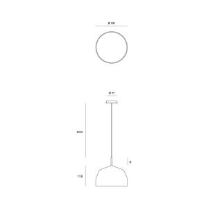 Hrnčekové závesné svetlo, krémovo biele s chrómovými detailmi Ø28cm