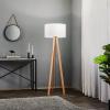 Trojnožková stojacia lampa Quitani Arim, buk, biely chintz