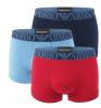 EMPORIO ARMANI - boxerky 3PACK stretch cotton avio & rosso z organickej bavlny - limited edition