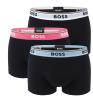 BOSS - boxerky 3PACK cotton stretch power design black with light color waist - limitovaná fashion edícia (HUGO BOSS)
