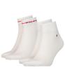 TOMMY HILFIGER - 2PACK stripe logo quarter pánske ponožky biele