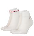 TOMMY HILFIGER - 2PACK stripe logo quarter pánske ponožky biele