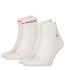 TOMMY HILFIGER - 2PACK stripe logo quarter pánske ponožky biele