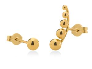 Brilio Štýlové asymetrické náušnice zo žltého zlata 14/204.101/3