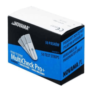 NOVAMA Multicheck pro+ prúžky glukóza 50 ks