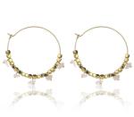 Emily Westwood Pozlátené náušnice kruhy s ruženínom Eden EWE23040G