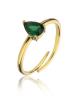 Emily Westwood Pôvabný pozlátený prsteň so zeleným zirkónom Presley EWR23063G