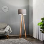 Quitani stojacia lampa Arim, buk, chintz grafit, trojnožka