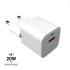 FIXED Sieťová mini nabíjačka USB-C/USB, PD, QC 3.0, 20 W, biela FIXC20M-CU-WH