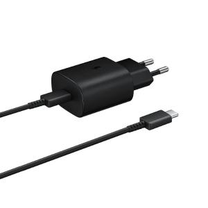 Rýchlonabíjačka Samsung 25 W s USB-C káblom, OOB Bulk, čierna EP-TA800EBE + EP-DA905BBE