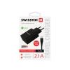 Nabíjačka Swissten Smart IC 2.1A s 2 USB konektormi a dátovým káblom USB/Micro USB, 1,2 m, čierna 22052000