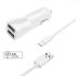 FIXED Autonabíjačka Smart Rapid Charge 2 x USB s káblom USB/USB-C 1 m, 15 W, biela FIXCC15-2UC-WH