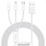 Baseus CAMLTYS-02 Superior rýchlonabíjací Dátový Kábel 3v1 USB-C, Lightning, MicroUSB 1,5 m, biely 57983104529