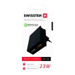 Rýchlonabíjačka Swissten Qualcomm Charger 3.0 s 2 USB konektormi, 23 W, čierna 22049500